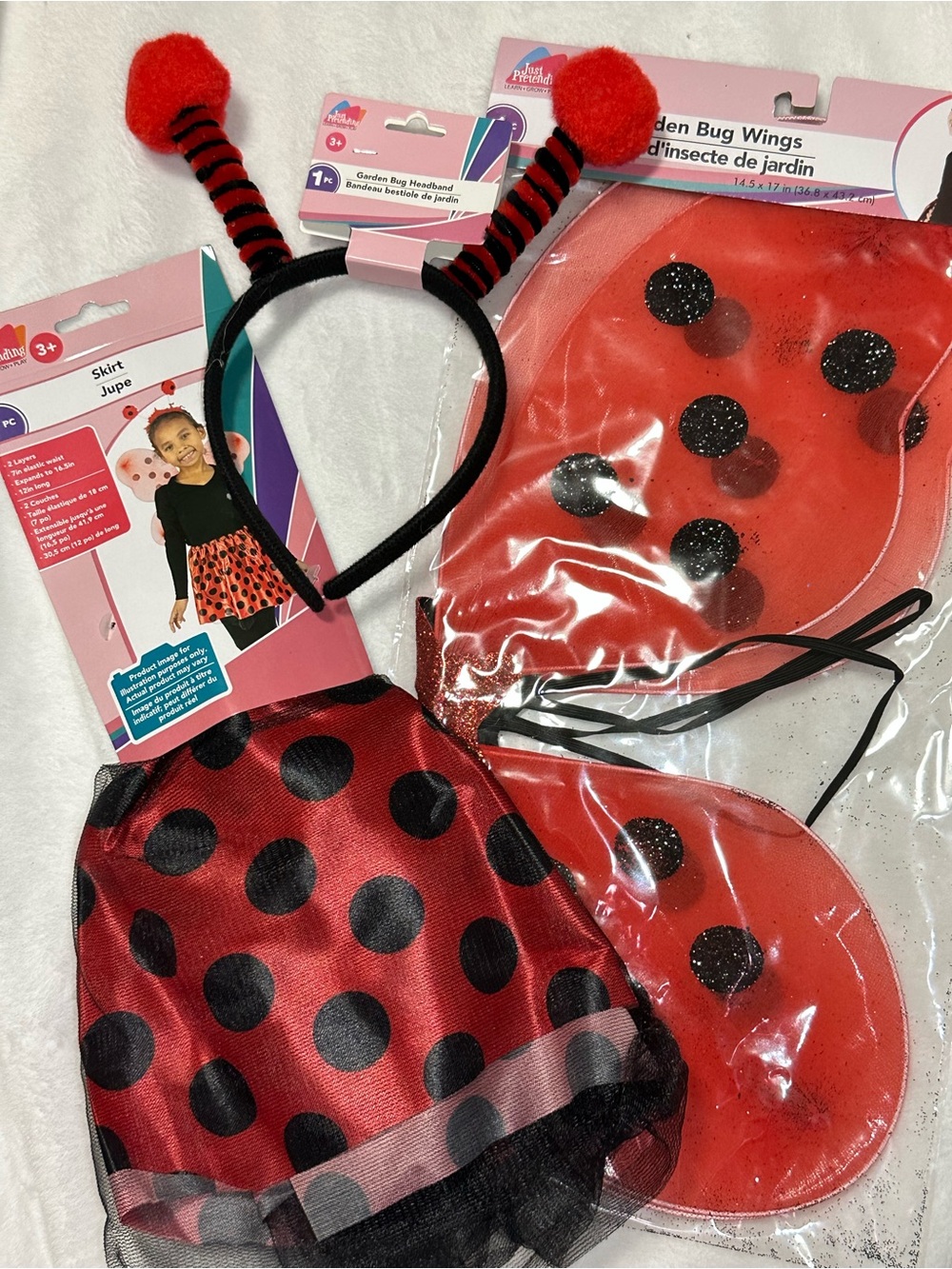 Ladybug Costume Set 3 PC - Skirt, Wings, & Headband Dress Up ⚡️ FAST SHIPPING